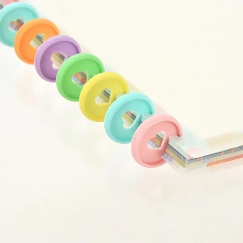 24mm Macarons Plastic Binding Ring Suitable for Loose-leaf Notebooks Planner Scrapbooking Mushroom Hole School Binding Supplies plastic binding rings,loose leaf binding coil,book binding supplies,plastic binding coil