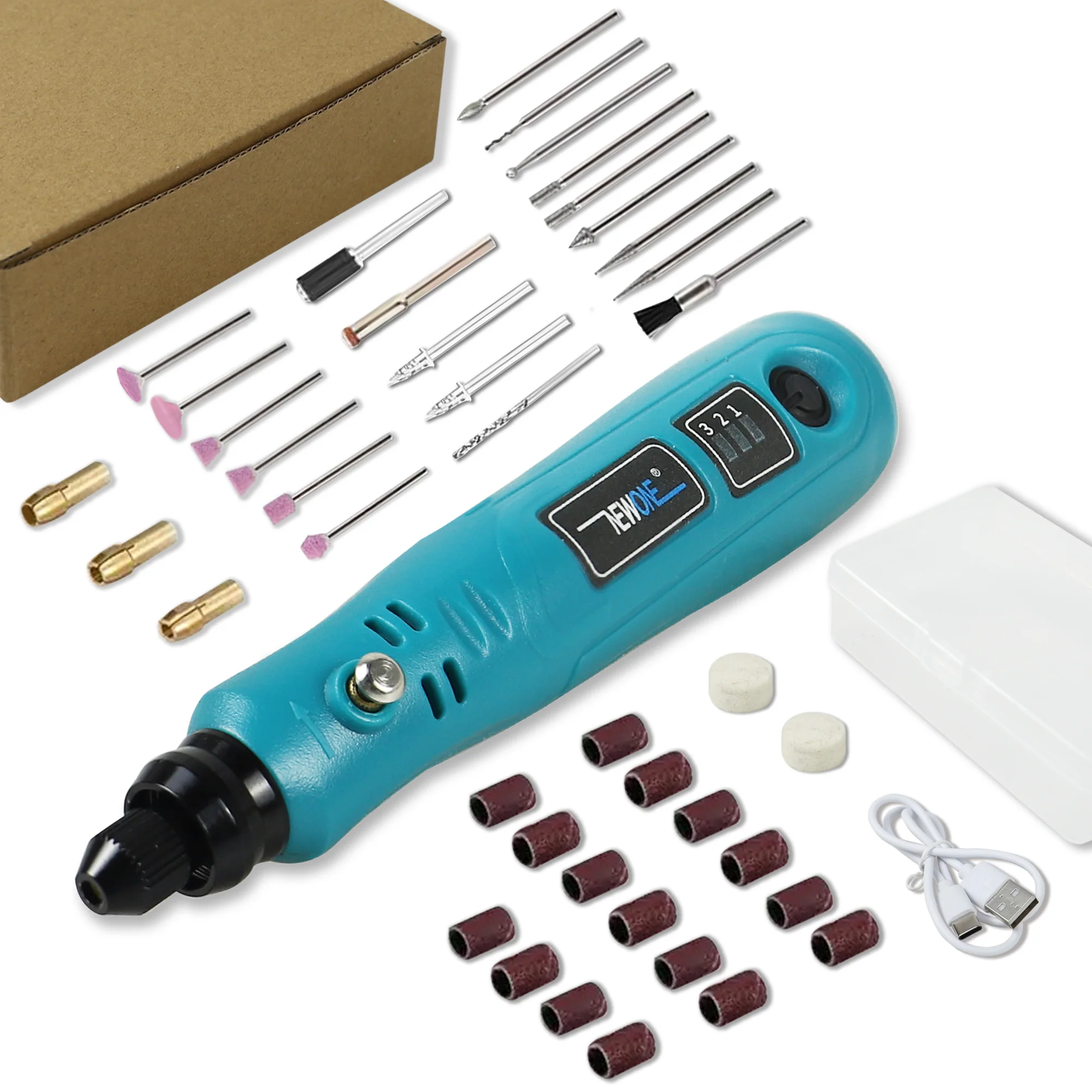 36VMiniCordlessRotaryToolkitUSBCharging3SpeedRotaryToolKit