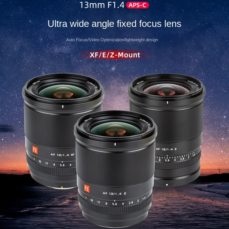 

Объектив 13 мм F1.4 ультра широкий угол подходит для Fuji Xf Sony E Nikon Z Bayonet Большая диафрагма Автофокус микро Одиночная камера