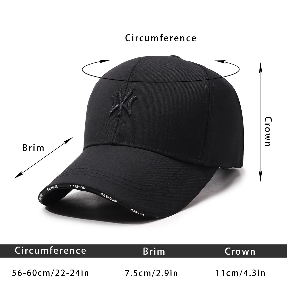 Unisex Embroidered Baseball Cap Spring and Summer Outdoor Adjustable Casual Cap Sunscreen Cap