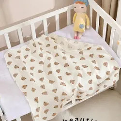 Cozy 80x80cm Cotton Muslin Baby Blanket and Towel Set (Bear)