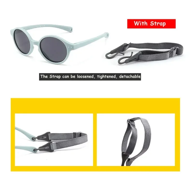 Polarized Sunglasses Silicone Flexible Safety for 0-3 Years Old Children UV400