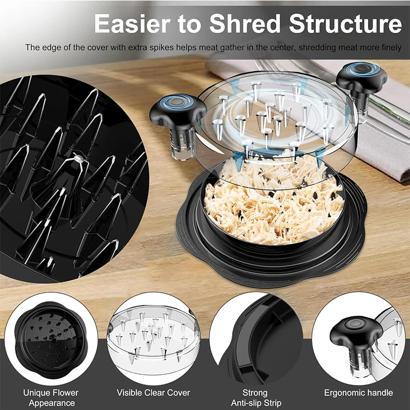 Chicken Shredder Large Chicken Breast Shredder Tool Twist Meat Breast Shredding Separation Mincing Grinder Machine With Lid chicken shredder