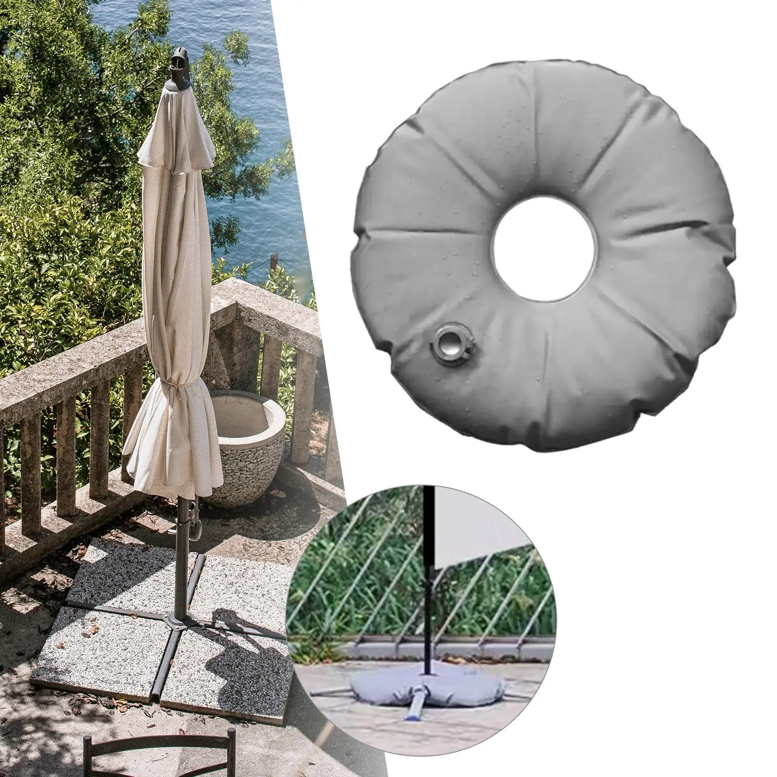 Beach Umbrella Plug Base Umbrella Stand Holder 1x Umbrella Base Weight Water Bag Parasol Umbrella Stand Base Portable For Outdoor Patio Garden Beach
