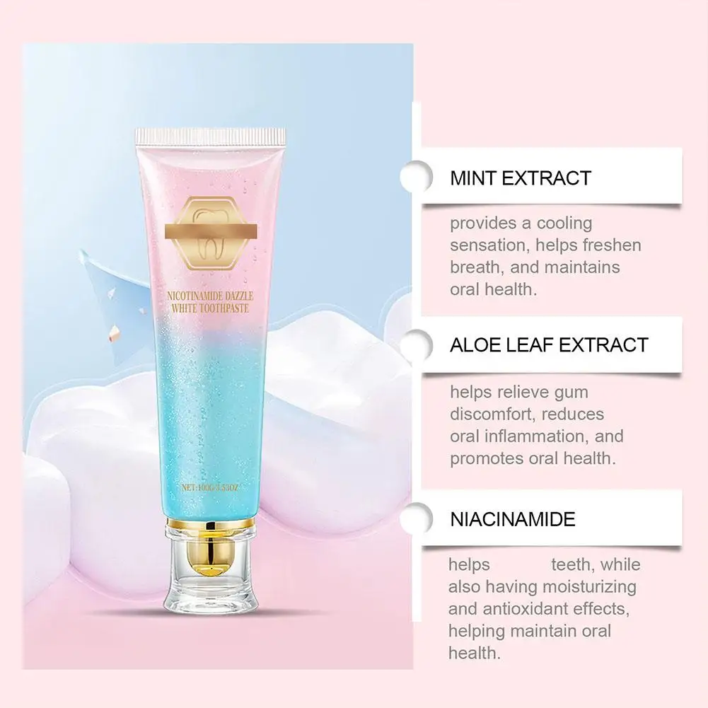 1Pc Nicotinamide Whitening Stain Removal Toothpaste Teeth Freshens Yellow Care Improves Toothpaste Breath Probiotic Fresh Z2L3