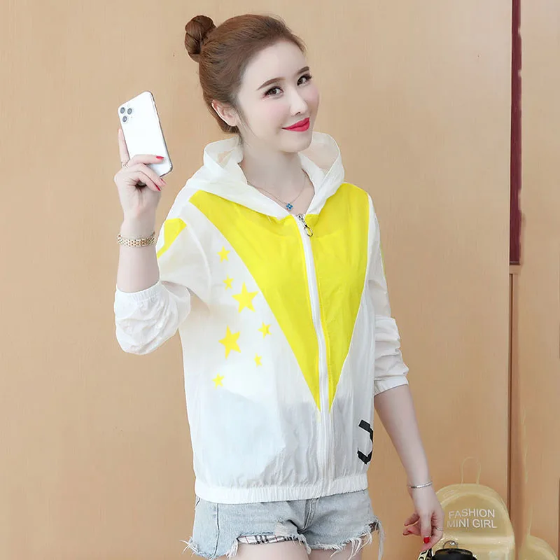 Sunscreen Womens 2023 New Summer Thin Long-sleeved Jacket Anti-ultraviolet Breathable Thin  Fashion Sun-protective Clothing Tide