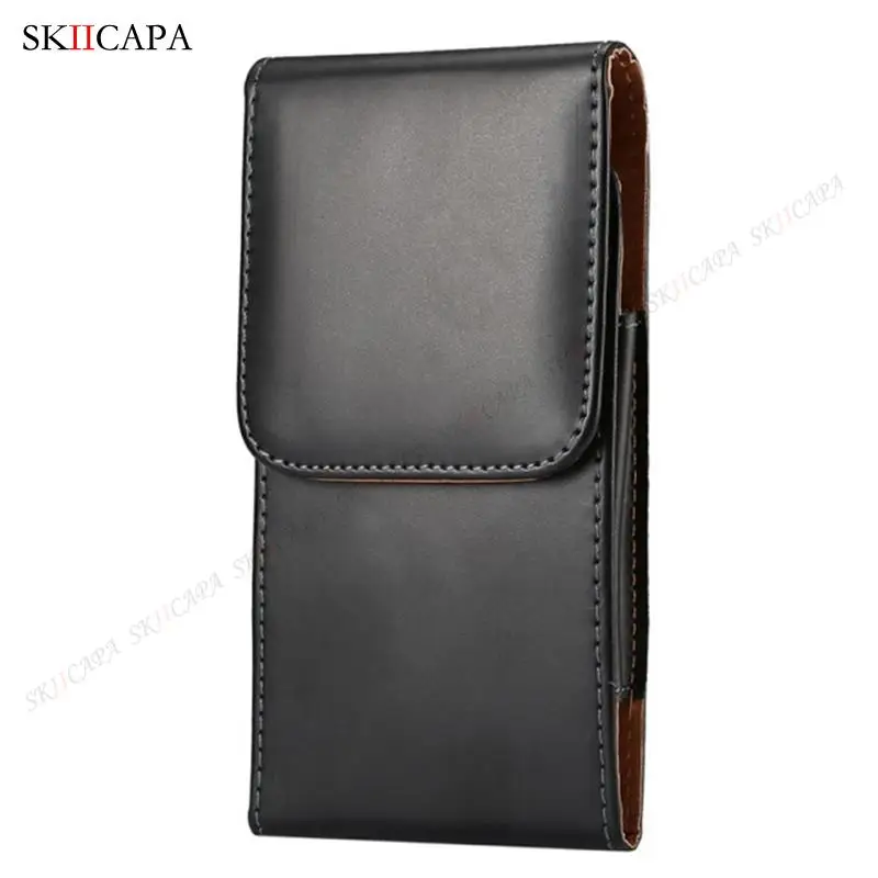 Universal Magnetic Leather Waist Bag with Belt Clip - Phone Pouch