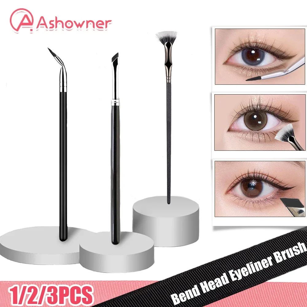 

1/2/3PCS Bend Head Eyeliner Brush Eye Detail Makeup Brush Under Eyes Tear Trough Concealer Brush Women Fine Outline Liner Tools