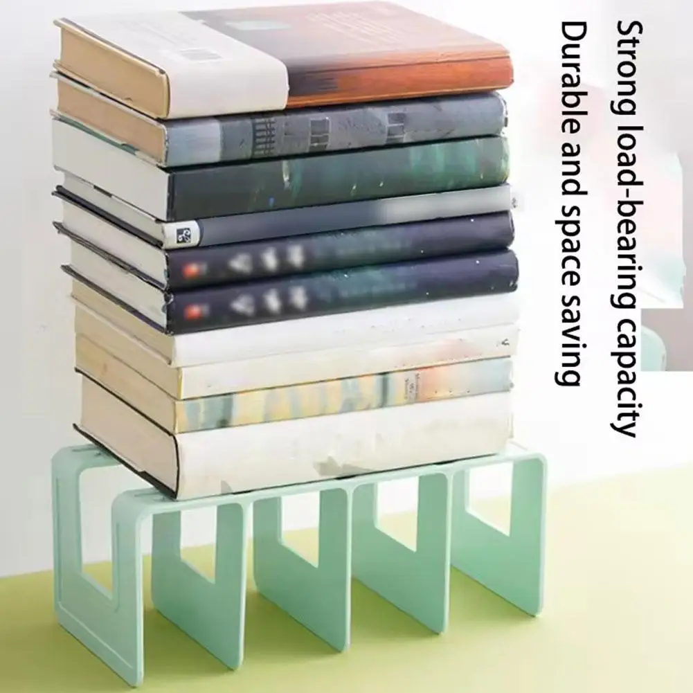 Organizzatore da scrivania con 4 scomparti verticali in plastica per libri e documenti, portaoggetti da ufficio - immagine 5