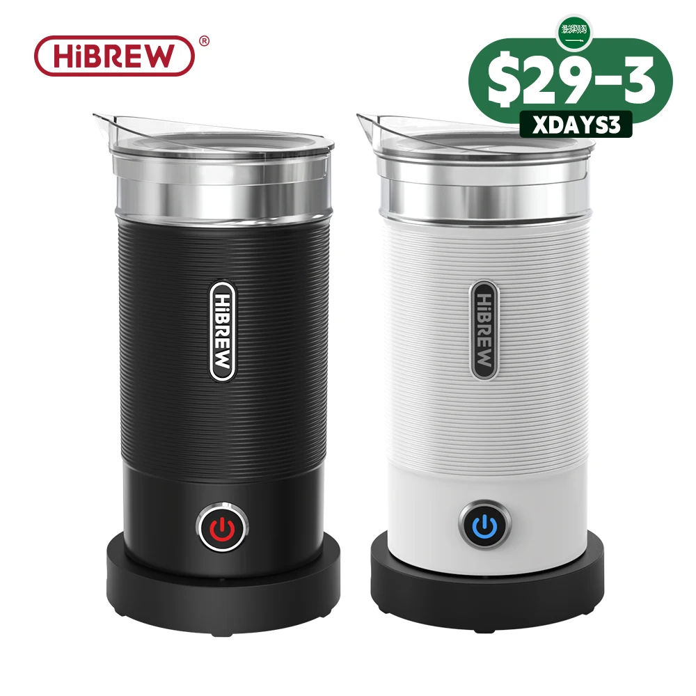 HiBREW Electric Milk Frother Frothing Foamer Chocolate Mixer Cold/Hot Latte Cappuccino fully automatic Milk Warmer Cool M1A the cool and the cold