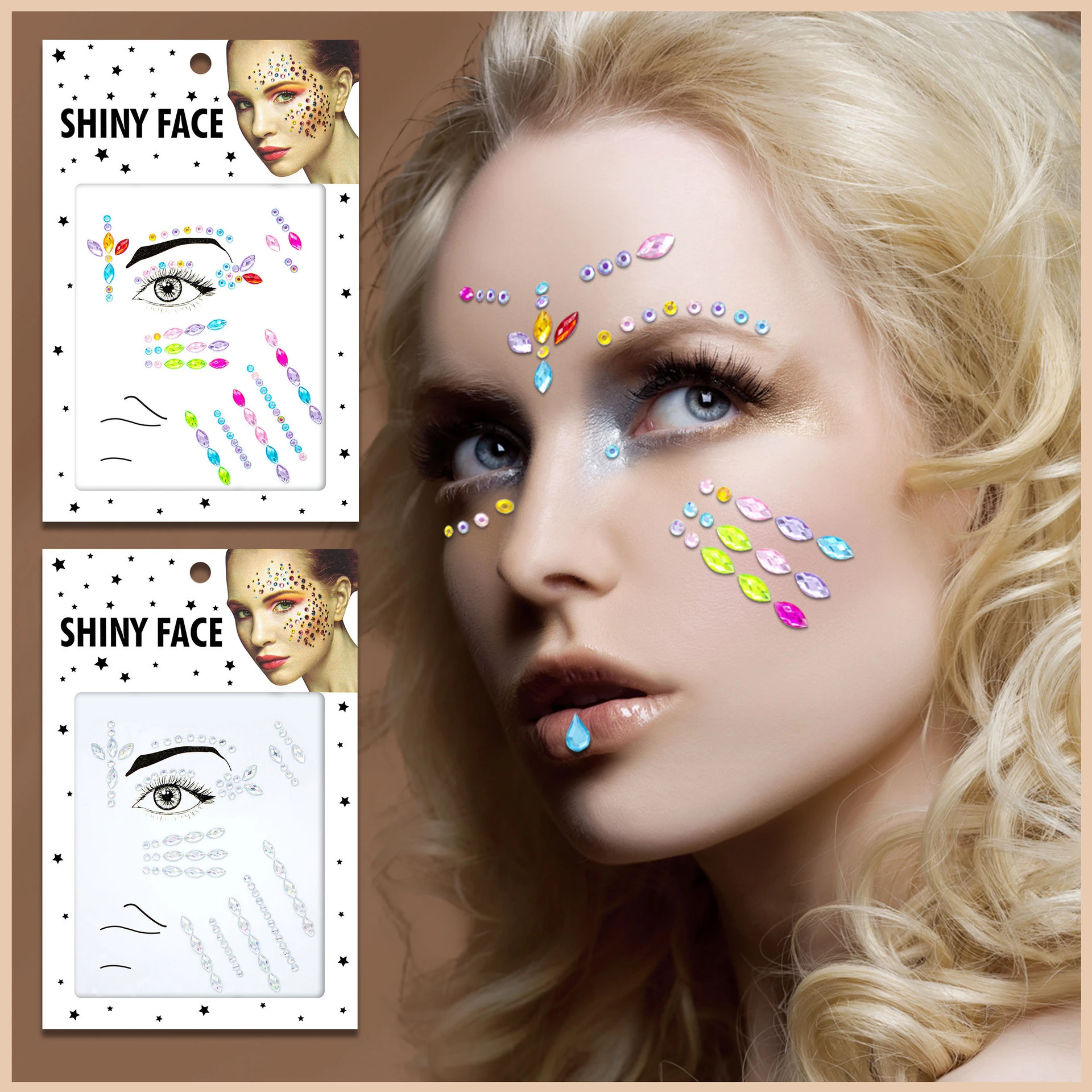 Face Jewel Glitter Tattoo Sticker Kids 3D Rhinestone Eye Stickers