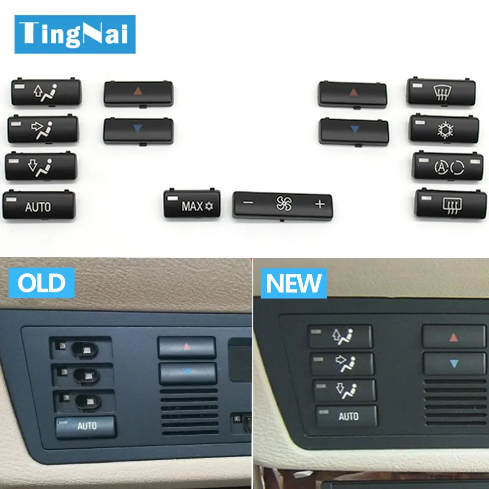 14pcsACHeaterClimateTemperatureControlPushButtonCapClimate