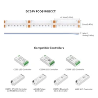 FCOB RGBCCT LED Light Strip 6 Pin 12mm DC24V 960 LEDs RGB CW WW FOB Flexible COB Linear Lights High Density RA90 Dimmable - Image 5