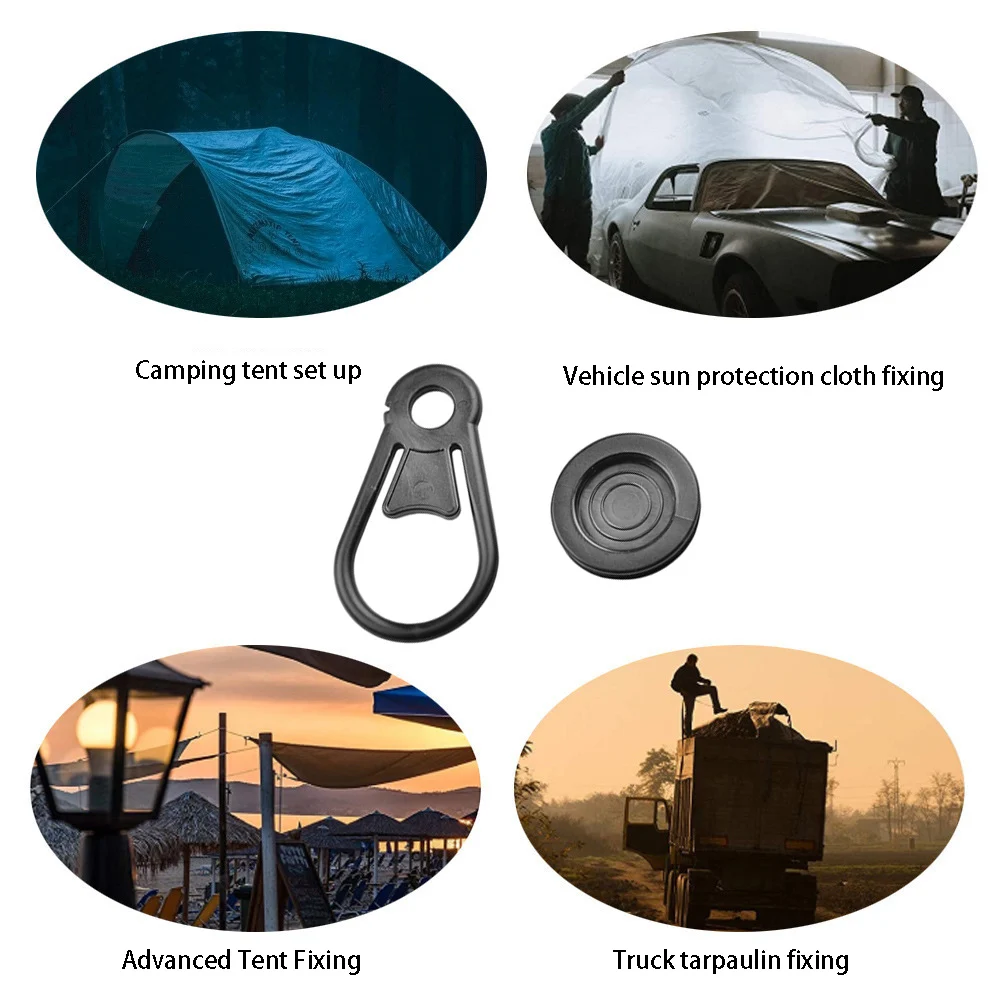 Camping Tarp Clips Buckle Clamp Canvas Heavy Duty Lock Grip Tent Fasteners Clips Pool Awning Bungee Cord Car Tighten for Outdoor