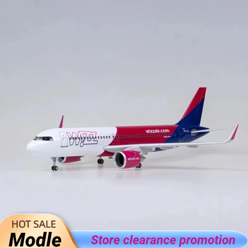 

New 47CM 1/80 Airplane A320NEO A320 NEO Wizz Air Airlines Model Toy Light & Wheel Landing Gear Diecast Resin Plane Model Decor