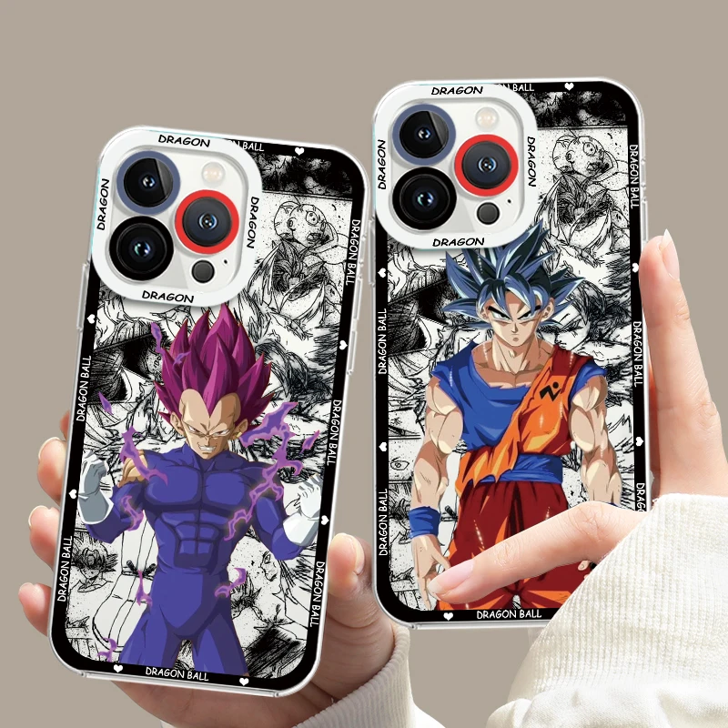 Goku & Vegeta Angel Eyes Case – Dragon Ball Transparent iPhone 7–15 Pro Max
