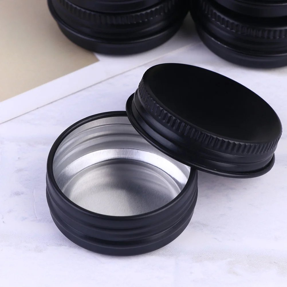 

10 Pcs Bottled Black Aluminum Box Aluminium Tin Jars Lip Balm Containers Food Cosmetics Plastic Metal Tins Lids Sample