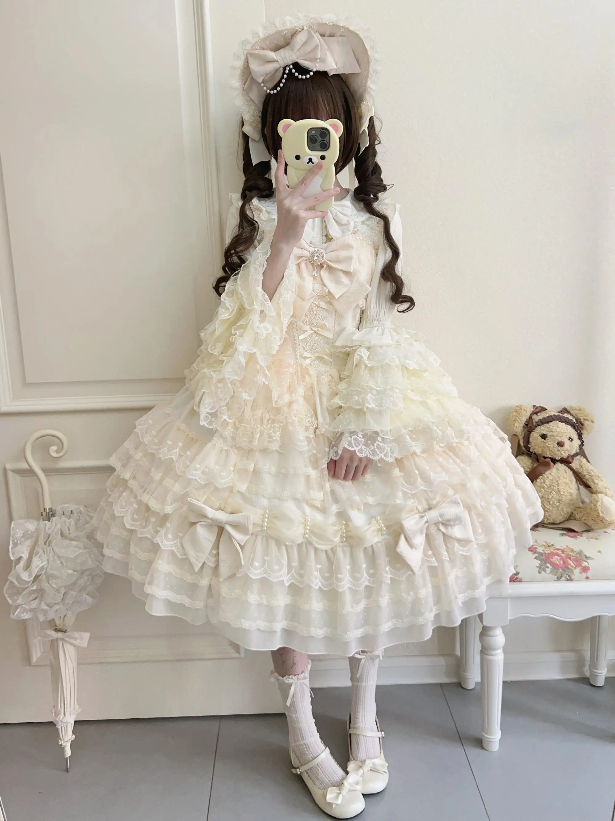 Lolita Suspender Dress Harajuku Original Design Lolita Dress Doll Sense Jsk Suspender Dress Winter Tea Party Birthday Girl Princess Clothes Sweet Girl