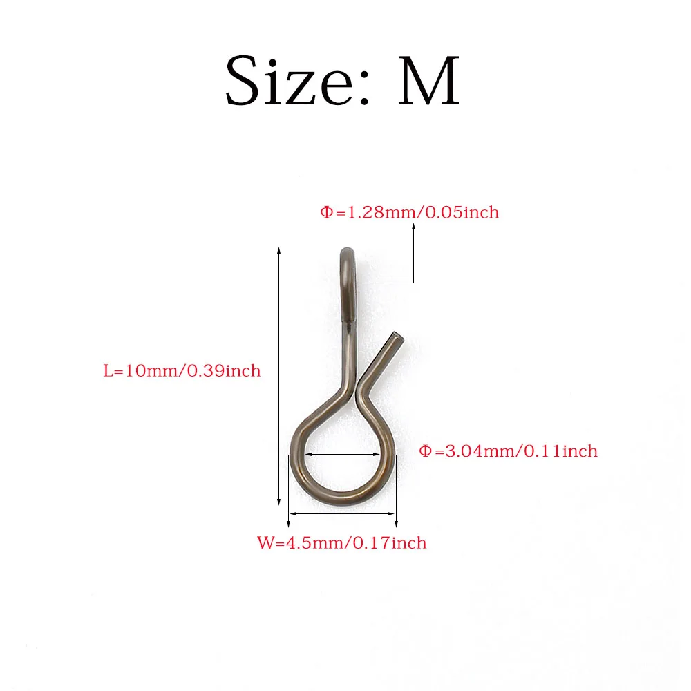Fly Fishing Snap Quick Change for Flies Hook Lures Stainless Steel Lock Black Fishing Snaps Lures Clip Link 50Pcs