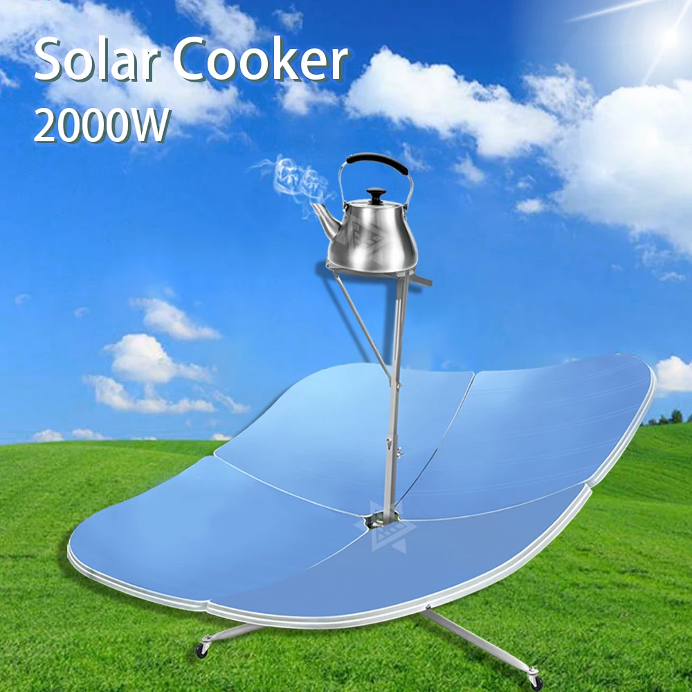 2000W Portable Solar Cooker Oven 4 Pieces Reflectors For Camping Water  Heater Outdoor Hiking Travel BBQ Boiling Water