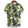 Summer Fashion Men's Short Sleeve Shirt Hawaiian Coconut Tree Print Street Casual Seaside Vacation Oversized Men's Shirt Tops 4