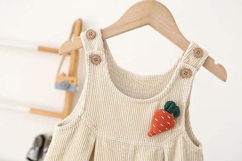 1-4Y Kids Overalls Corduroy Kids Jumpsuits Girls Suspend Pants Carrot Boys Trousers Girls Pants