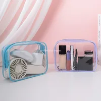 PVC Travel Storage Bag Cosmetic Bags Waterproof Transparent Cases Large Capacity Plastic Zipper Wash Bag Portable Make Up Pounch 1