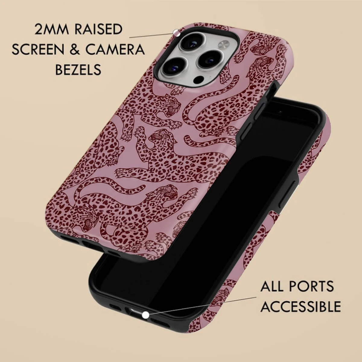 Leopard Pattern Magnetic Phone Case - Hard Acrylic Shockproof Cover