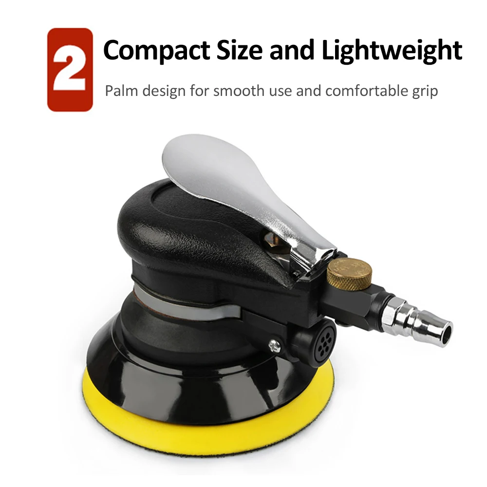 Pneumatic Orbital Sander 5" 6" Car Polisher Polishing Sanding Machine Grinding Waxing Tools Air Random Orbital Sander