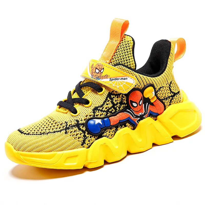 Disney Boys\' Casual Shoes Flying Woven MeshCartoon Running Sport Shoes Children\'s Red Yellow Shoes Sneakers Size 26-37