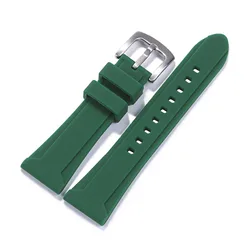 Breathable Waterproof Silicone Sport Watch Strap - 26mm (Dark Green)