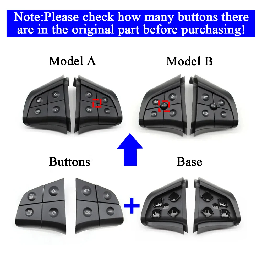 Steering Wheel Switch Car Multi-function Button Kit Control Key For Mercedes Benz W164 W245 W251 ML GL 300 350 400 450 2006-2009