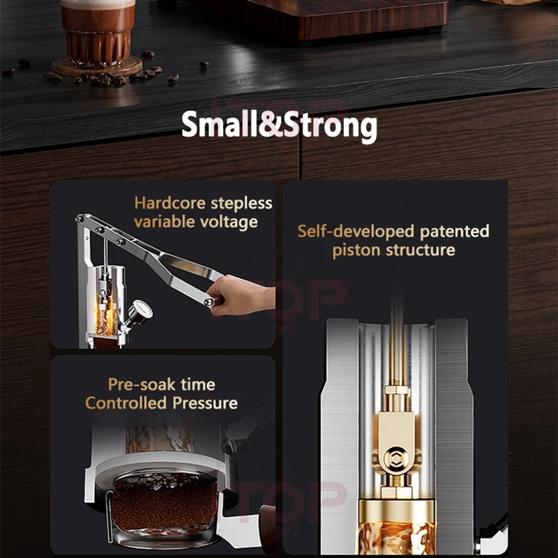 Hand Press Coffee Maker Espresso Maker PID Temperature Control 9 Bar Constant Variable Pressure Lever For ITOP IT-HPEM-2-P