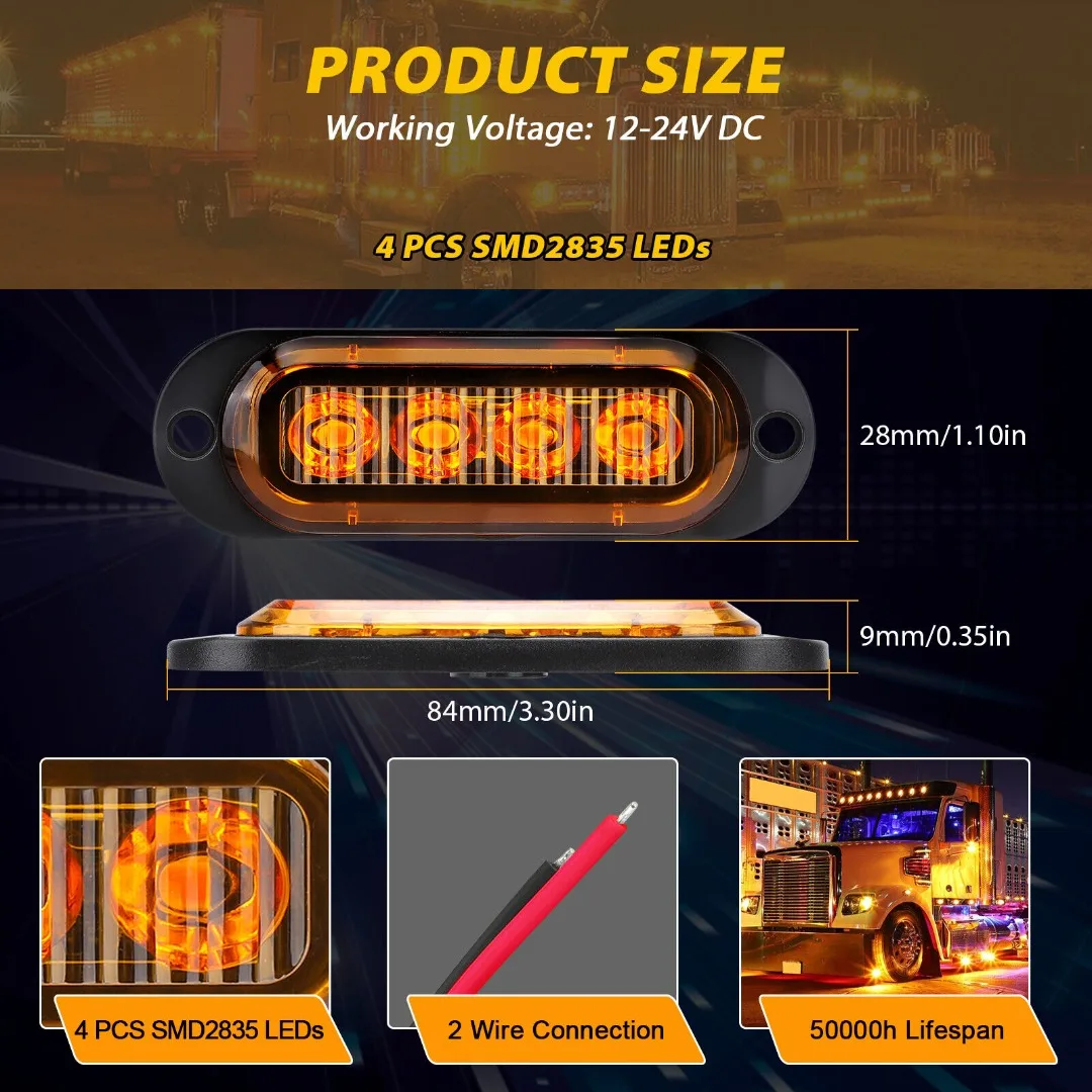 Mayitr ���̵� ��Ŀ Ŭ����� ����, ��κ��� 12V Ʈ���Ϸ��� ��ȣ ����, SMD2835 �ڹ�, ���� 4 LED, IP65, 12-24V, 5W, 4 ��