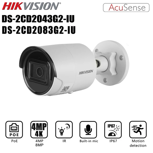Hikvision DS-2CD2083G2-IU 4K POE IP Camera support Face Detection and Motion detection Built-in Mic IR 30M Srveillance Cameras 1