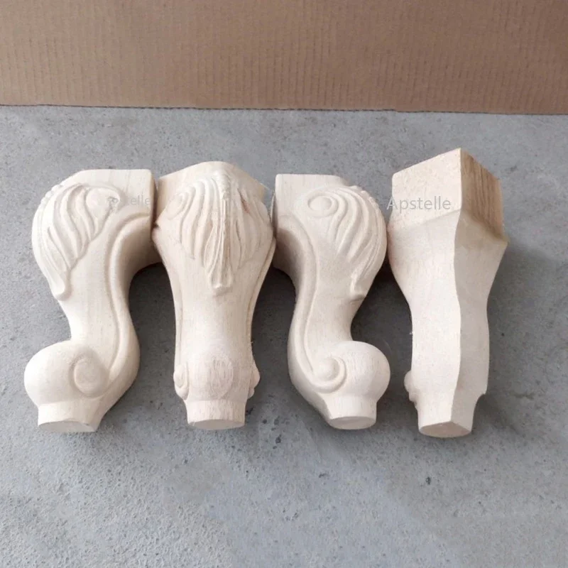 European Style Carved Rubber Wood Furniture Legs