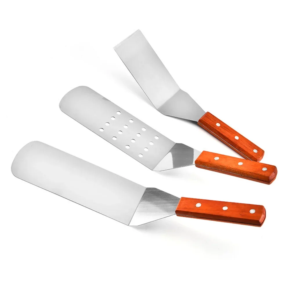 Silicone Spatula Steak Spatula Stainless Steel BBQ Grill Turner Spatula