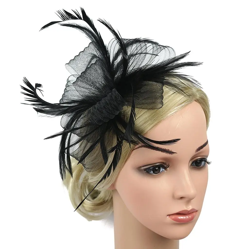 Women 1920s Flapper Headband Feather Hair Band Cocktail Party
