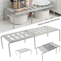 Retractable Kitchen Shelf Multifunctional Expandable Stackable Sliding Rack Space Saving Home Cabinets Tableware Organizer Rack 1