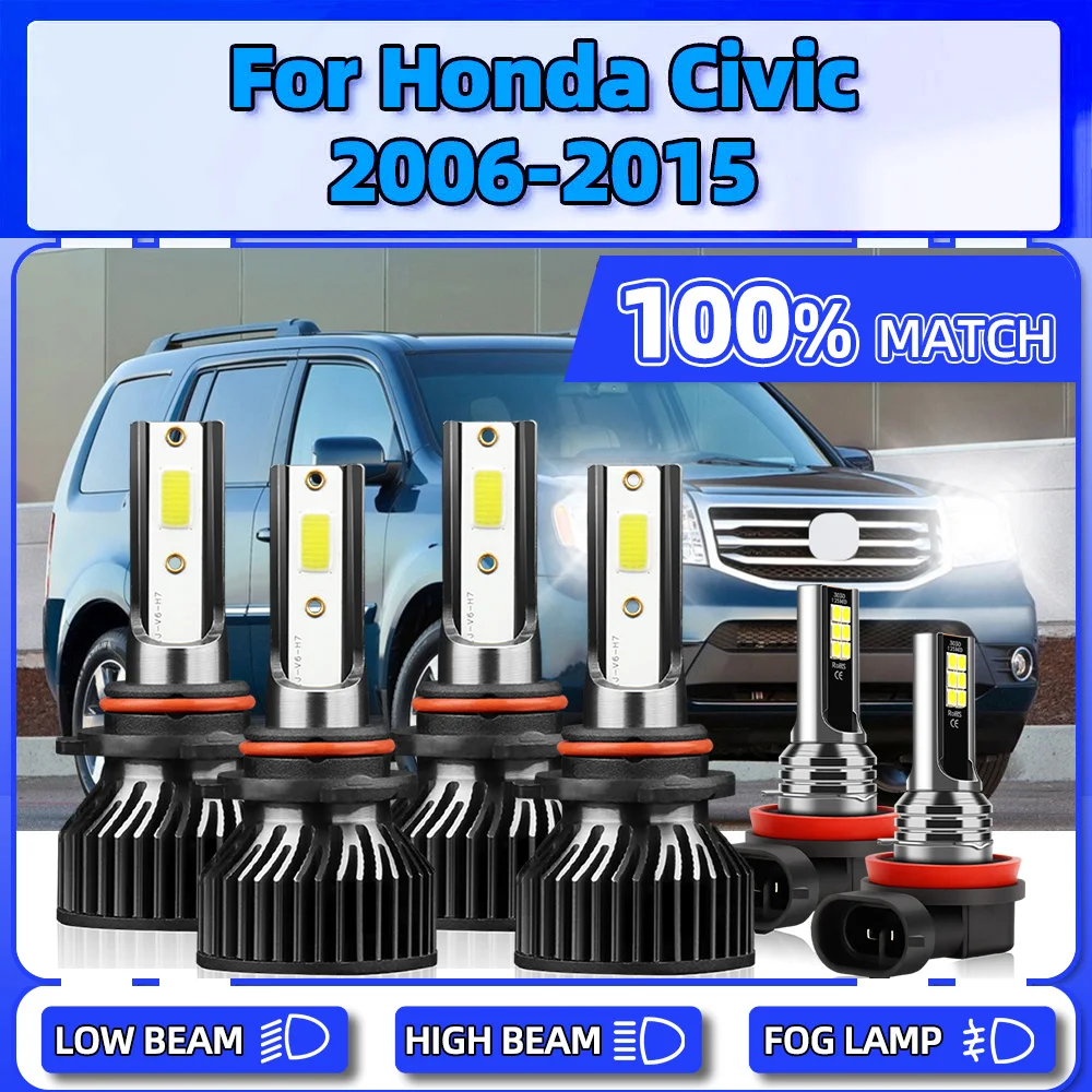 

Canbus LED Headlight 360W Plug And Play Car Lamps 12V CSP Chips Fog Lights For Honda Civic 2006-2009 2010 2012 2013 2014 2015