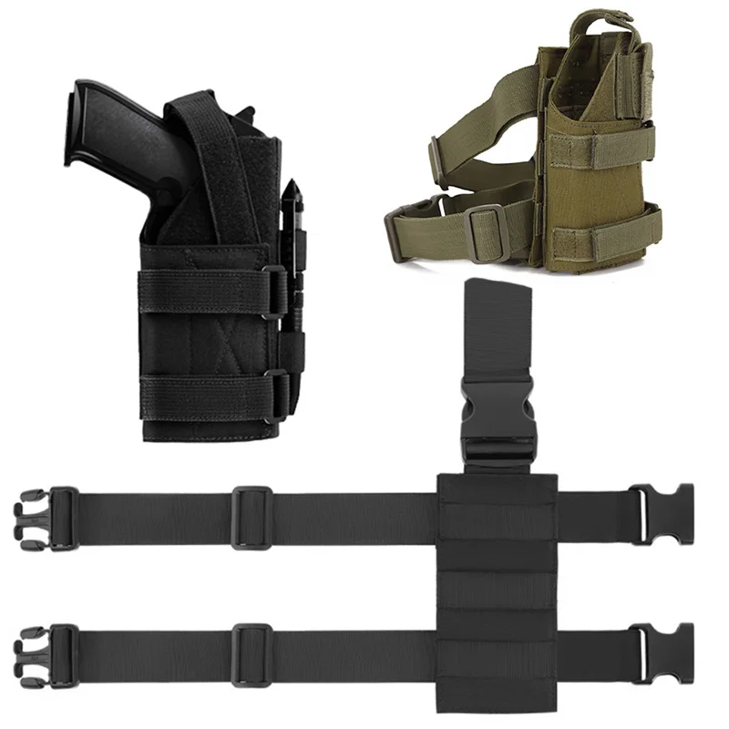 Tactical Molle Drop Leg Platform Universal Gun Holster with Mag Pouch for Glock 17 M9 Adjustable Handgun Pistol Case |