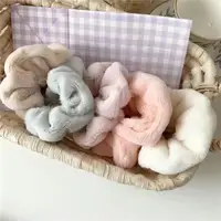Warm Soft Hair Scrunchies Furry Elastic Hair Band 1