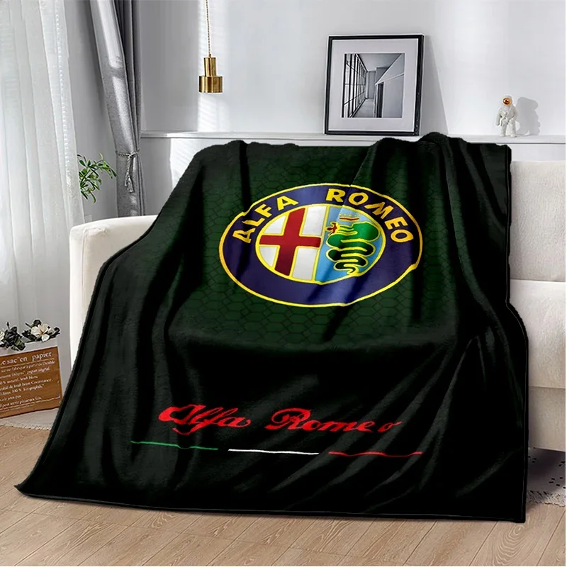 

3D printing A-alfa Romeo Logo flannel Soft Blanket Comfortable Warm All Seasons for Sofa Bed Bedroom Office Travel