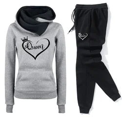 Women's Casual Fashion Tracksuit - Hot Sales Outdoor Daily Wear Sweatpants and Long Sleeve Pullover - XXXL (Grey)