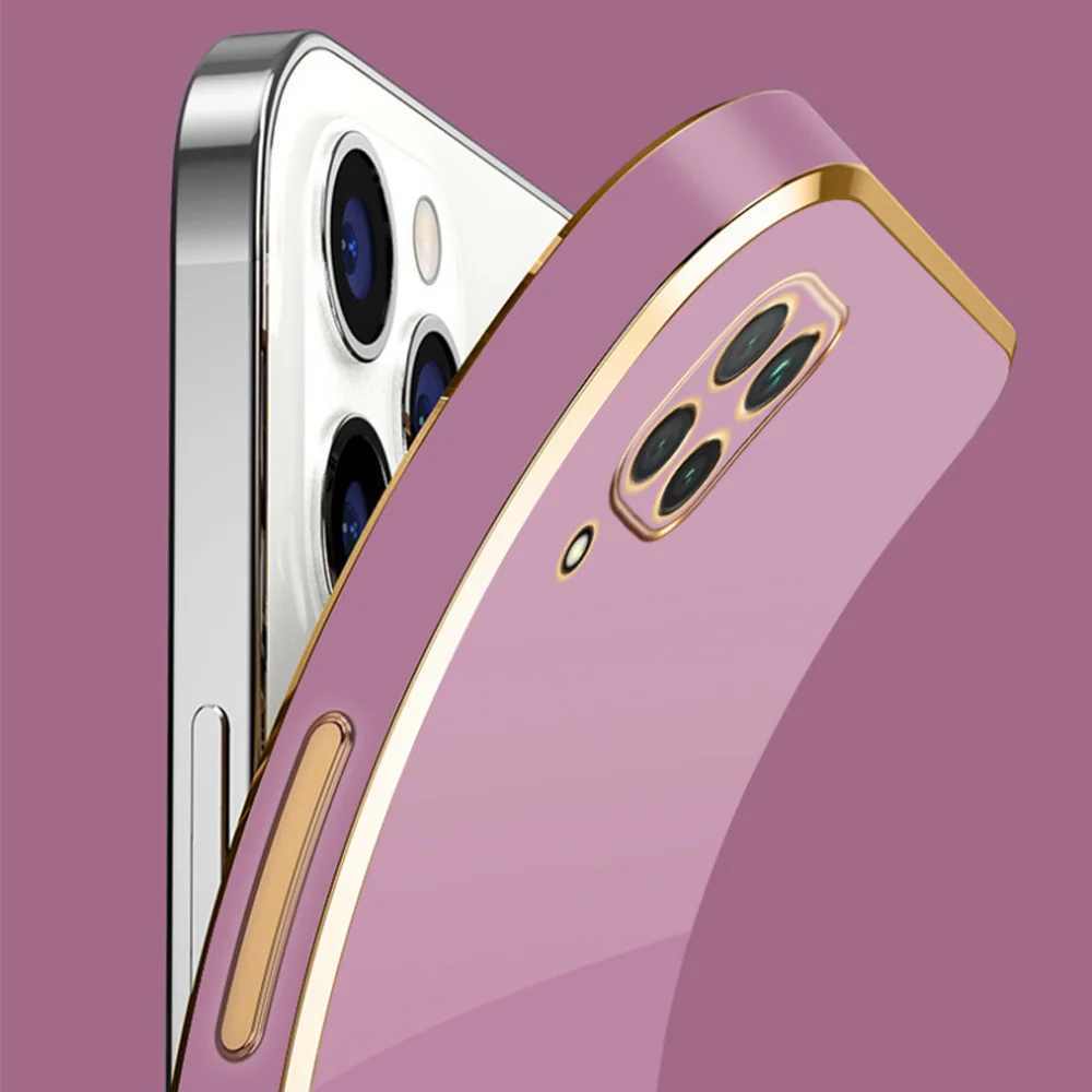 Luxury Square Plating ShockProof Silicone Phone Case for Huawei P40 Lite/Nova 7i
