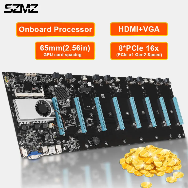 BTC-S37 マイニングマザーボード Amazon.com: CNmuca BTC S37 Miner Motherboard CPU Set 8 Video