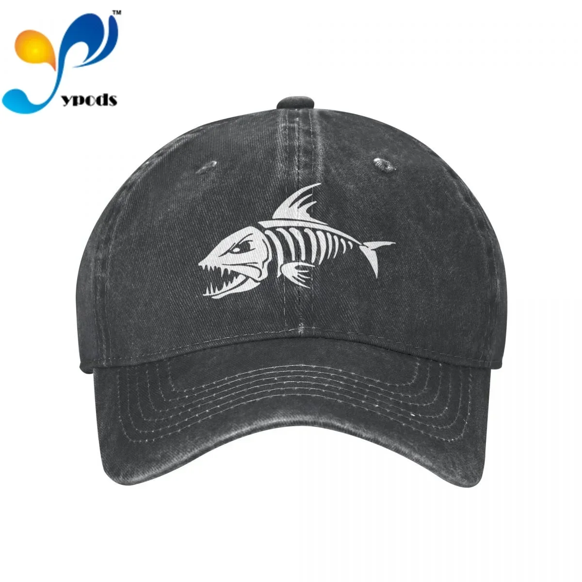 

New Skull Fish Bones Denim Baseball cap Snapback Hats Autumn Summer Hat for Men Women Caps Casquette hats