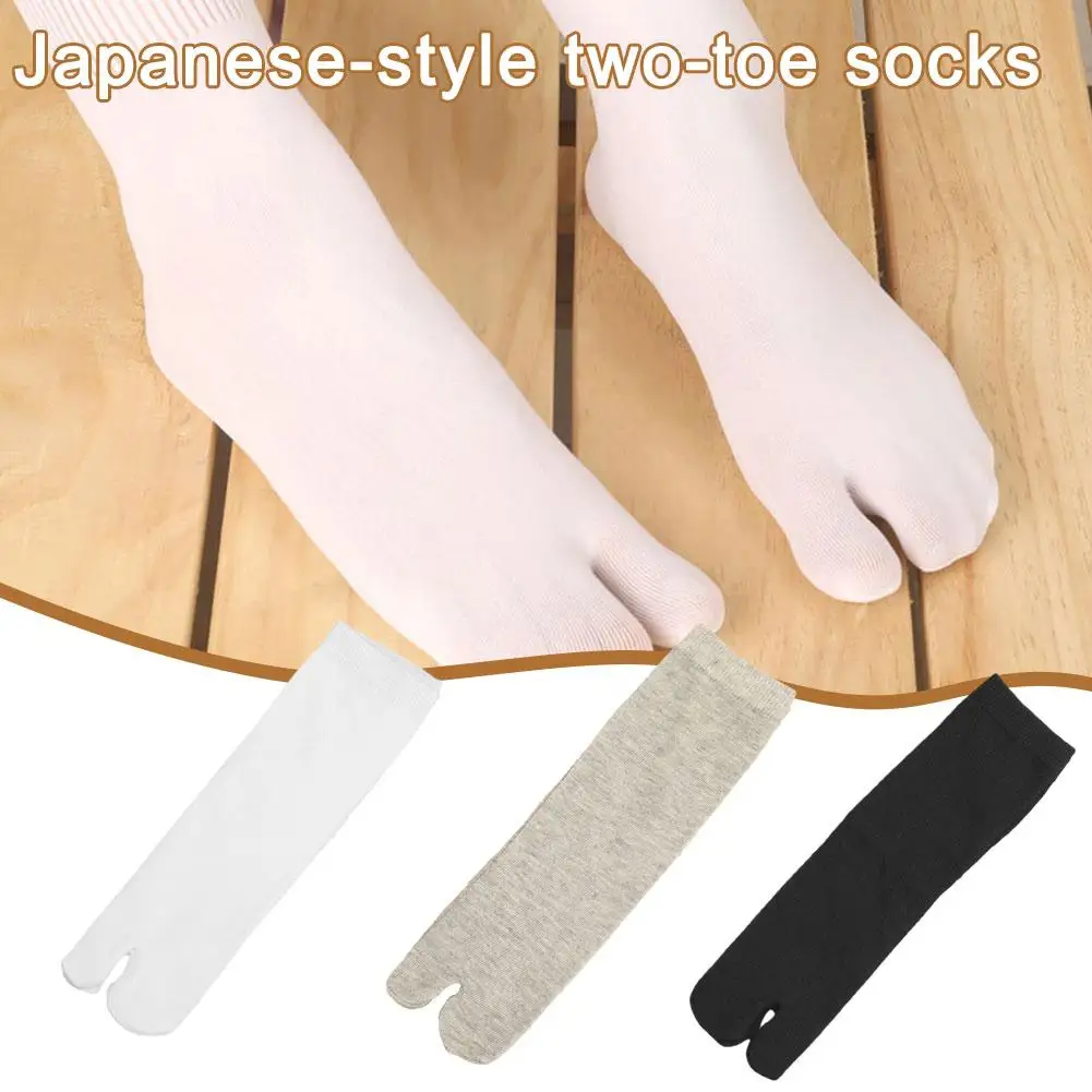 

Японские мужские и женские летние носки из волокна с двумя пальцами, носки-кимоно с носками, белые носки, шлепанцы, черные с разрезом, Tabi Y8Z2