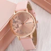 2pcs/set fashion Butterfly pattern rhinestone pu leather women wrist watch 1