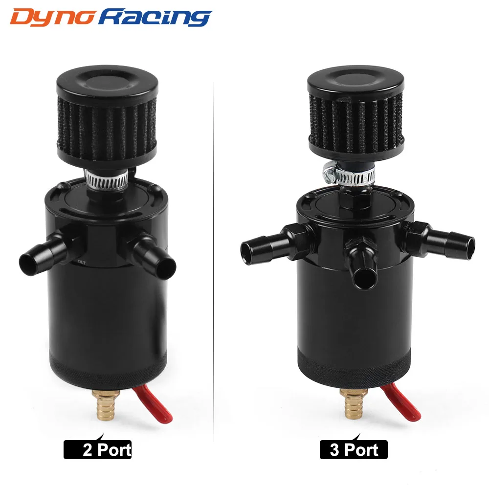 Universal Aluminum 2-port/ 3-port Oil Catch Can Tank Breather Filter Engine Mini Oil Separator